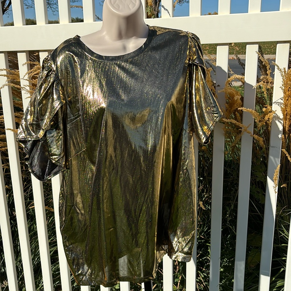 Michael Michael Kors Gold Shiny Top NWT
